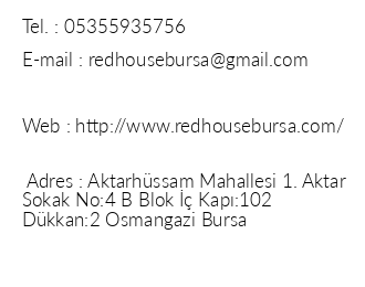 Red House Bursa iletiim bilgileri
